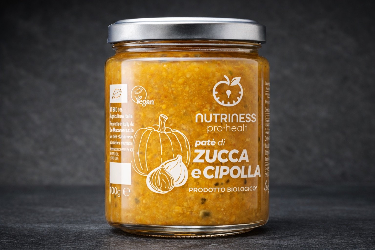 Etichetta patè di zucca e cipolla
