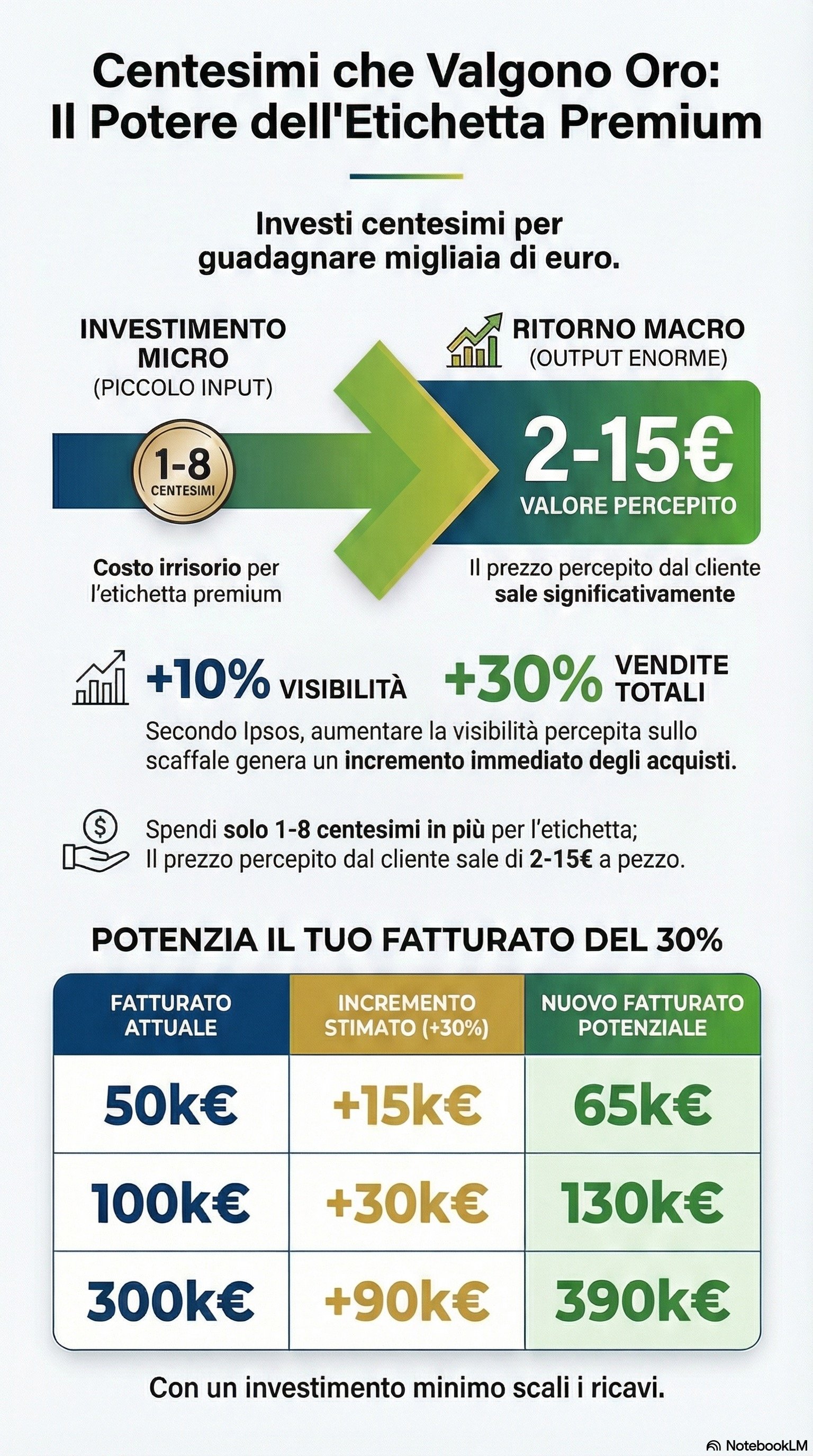 Schema dati Ipsos sull'impatto delle etichette sulle vendite